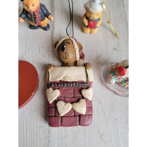 Santa Claus teddy bear heart variety sailor ornament Xmas decor couple - Picture 6 of 10